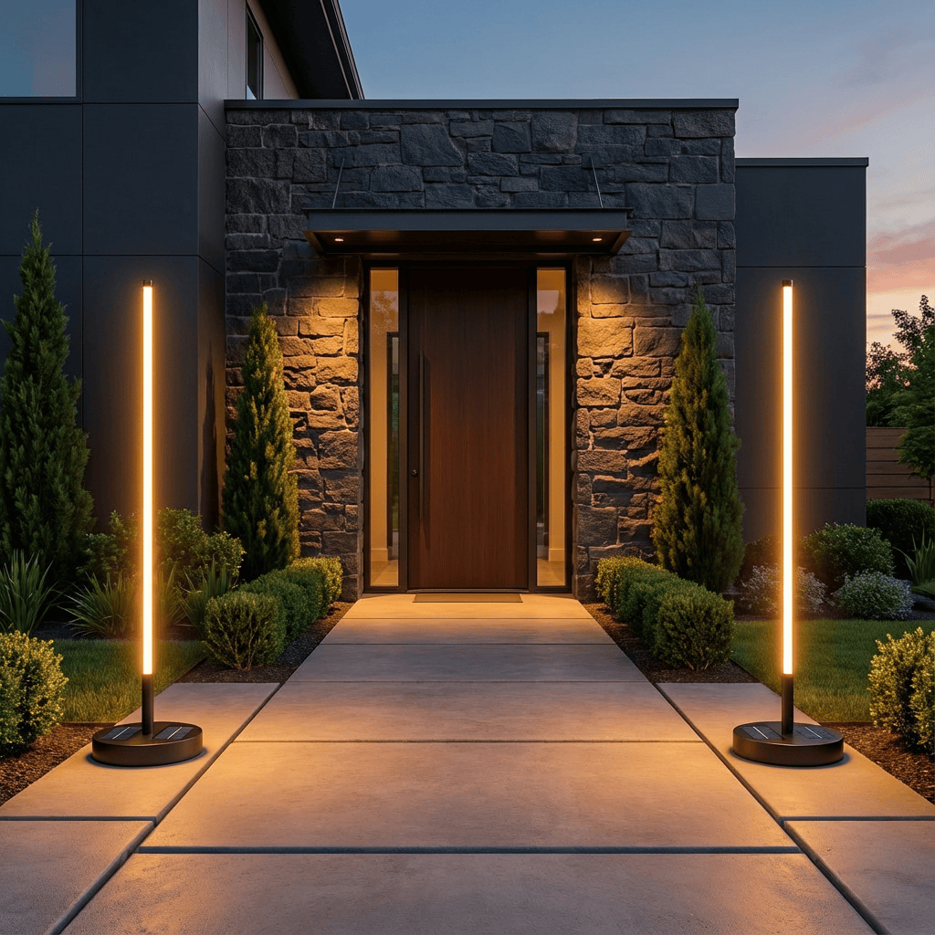 Virella LED Floor Lights – Solar Outdoor Modern Garden Walkway Landscape Stake Lighting