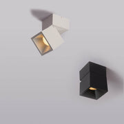 Modern Adjustable Cube LED Ceiling Light – Semi-Flush Rotatable Aluminium Fixture