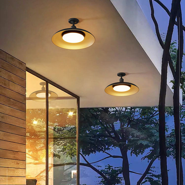 Industrial LED Outdoor Ceiling Light – Weatherproof Porch and Patio Fixture