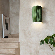 Textured Ceramic Wall Sconce Light – Modern Ripple Design LED Fixture