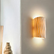 Textured Ceramic Wall Sconce Light – Modern Ripple Design LED Fixture