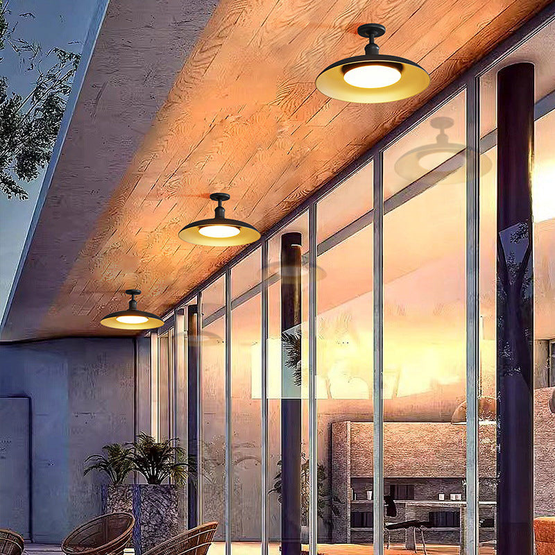 Industrial LED Outdoor Ceiling Light – Weatherproof Porch and Patio Fixture