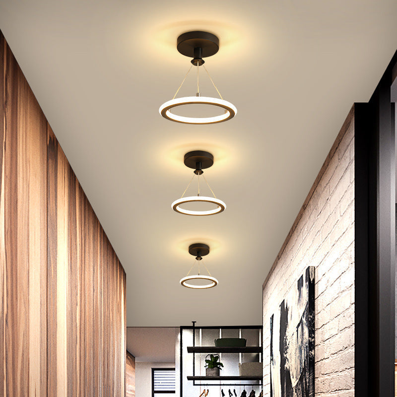 Halo Ring Semi-Flush Ceiling Light – Modern LED Circular Ceiling Fixture