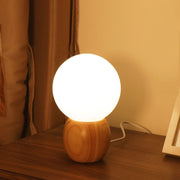 Wood Base Globe Table Lamp – Warm Ambient Bedside Light