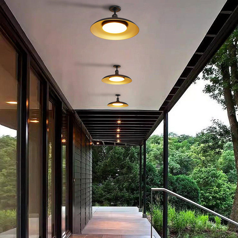 Industrial LED Outdoor Ceiling Light – Weatherproof Porch and Patio Fixture