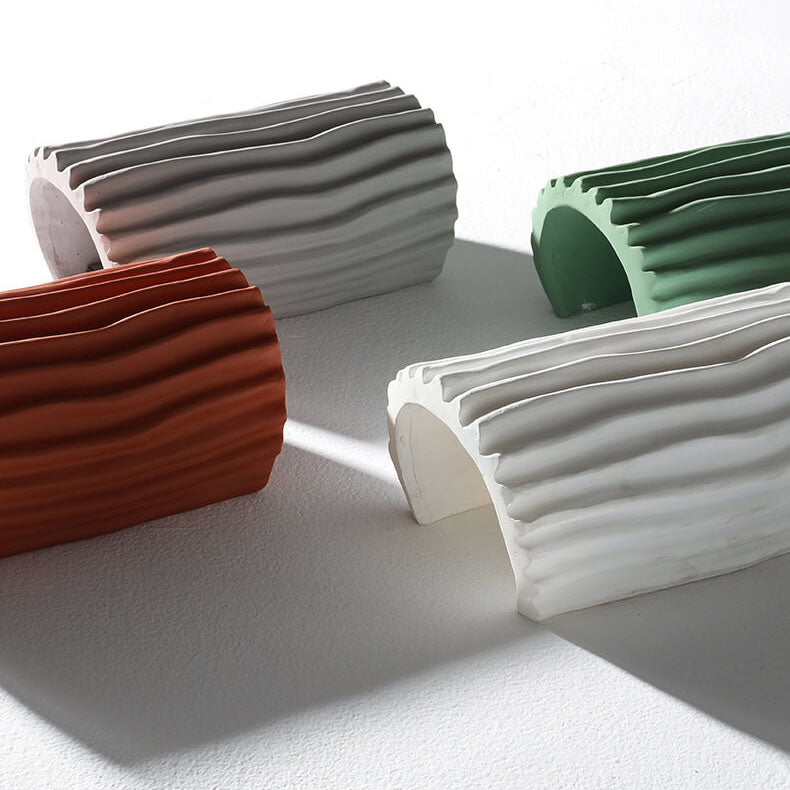 Textured Ceramic Wall Sconce Light – Modern Ripple Design LED Fixture