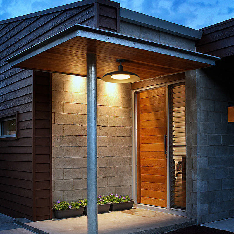Industrial LED Outdoor Ceiling Light – Weatherproof Porch and Patio Fixture