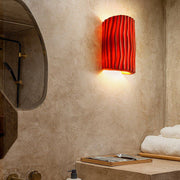 Textured Ceramic Wall Sconce Light – Modern Ripple Design LED Fixture