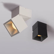 Modern Adjustable Cube LED Ceiling Light – Semi-Flush Rotatable Aluminium Fixture