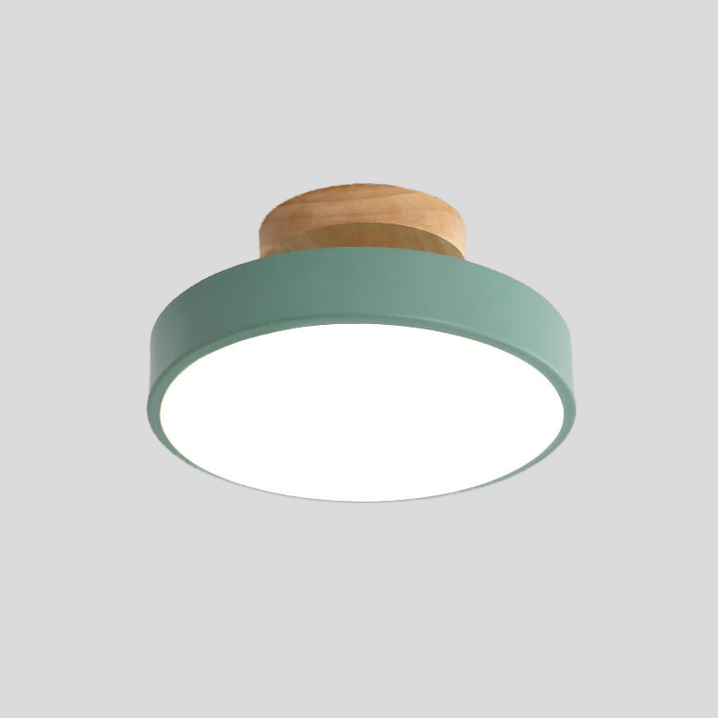 Nordic Wood Semi-Flush Ceiling Light – Minimalist LED Ceiling Fixture