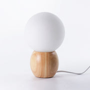 Wood Base Globe Table Lamp – Warm Ambient Bedside Light