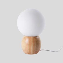 Wood Base Globe Table Lamp – Warm Ambient Bedside Light