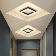 Geometric LED Ceiling Light – Modern Square Flush Mount Fixture