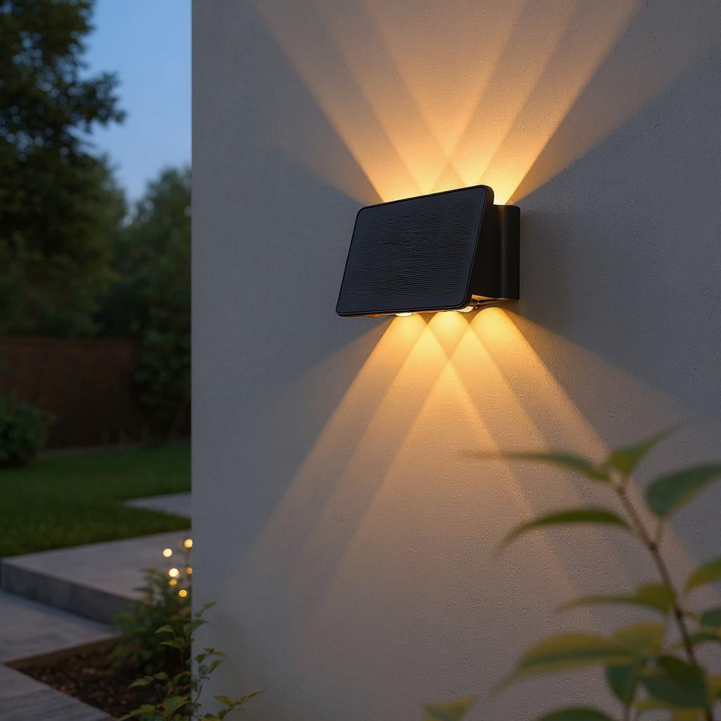 Adjustable Solar LED Outdoor Wall Light – Waterproof Up Down Exterior Fixture