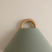 Nordic Loop Wall Lamp – Modern Wood Frame LED Fixture with Fabric Shade