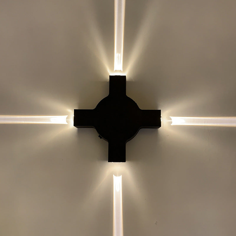 Cross Beam LED Outdoor Wall Light – Waterproof Modern Facade Lighting