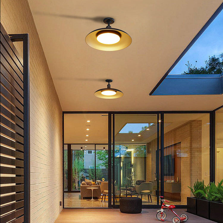 Industrial LED Outdoor Ceiling Light – Weatherproof Porch and Patio Fixture
