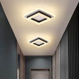 Geometric LED Ceiling Light – Modern Square Flush Mount Fixture