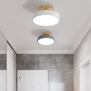 Nordic Wood Semi-Flush Ceiling Light – Minimalist LED Ceiling Fixture