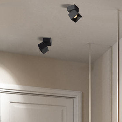 Modern Adjustable Cube LED Ceiling Light – Semi-Flush Rotatable Aluminium Fixture