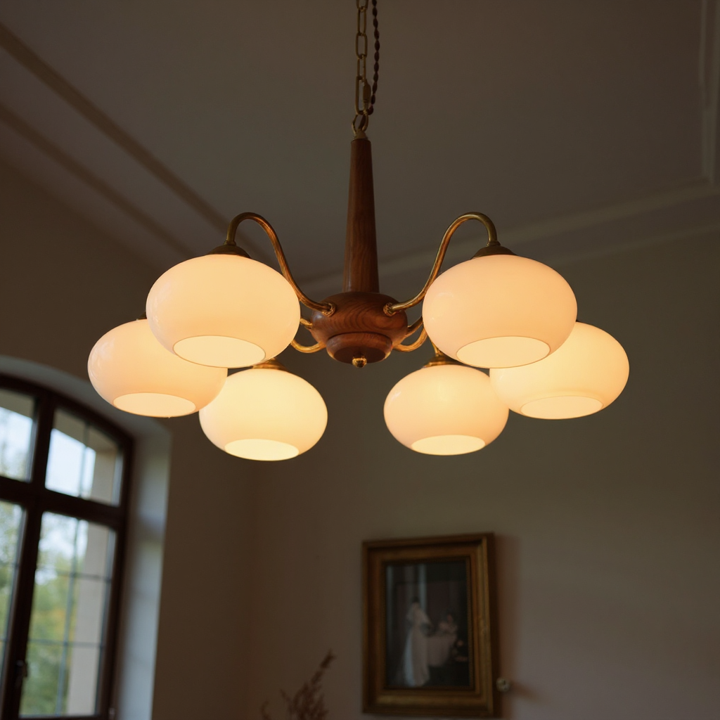 Meadow Globe Chandelier – LED Mid-Century Inspired Glass Ceiling Light Fixture
