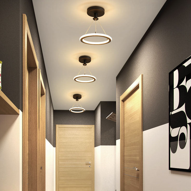Halo Ring Semi-Flush Ceiling Light – Modern LED Circular Ceiling Fixture