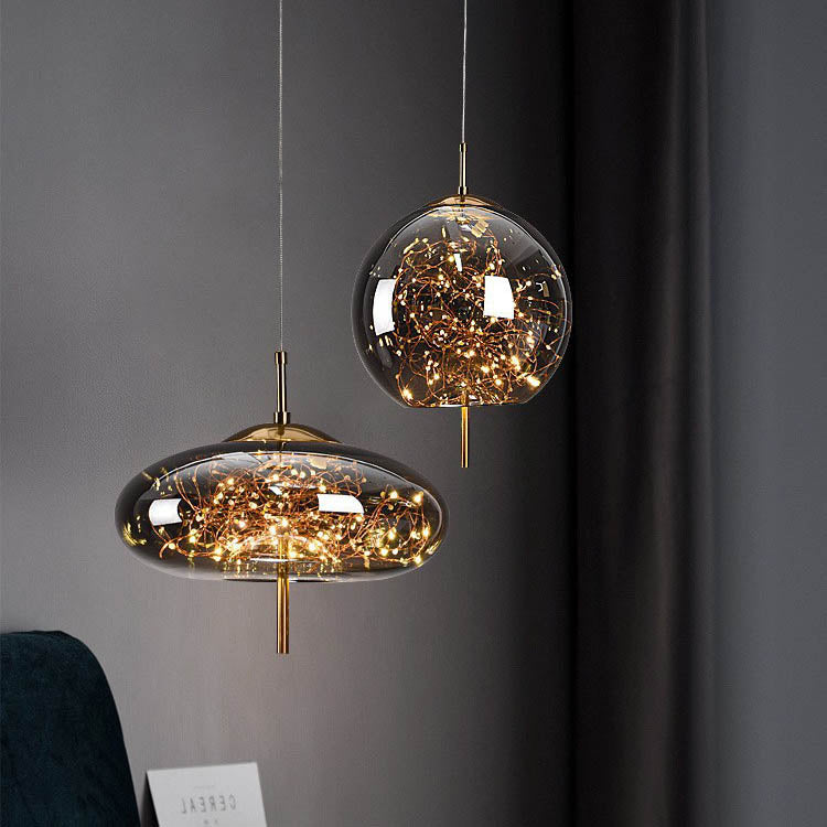 Aurora Cluster Glass Pendant Light – LED Modern Hanging Ceiling Fixture for Living Room