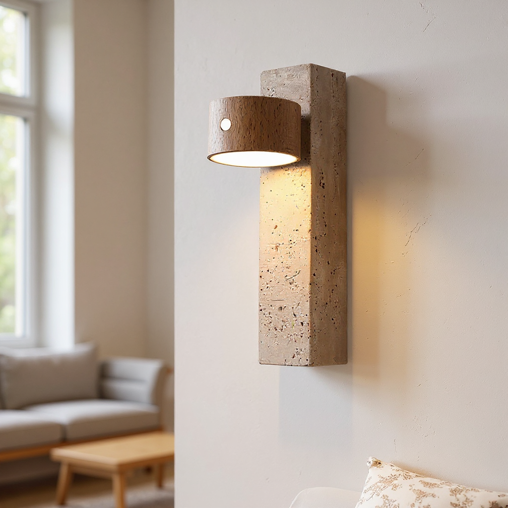 Strata Beam Stone Wall Lamp – Adjustable Rechargeable Modern Architectural Accent Light