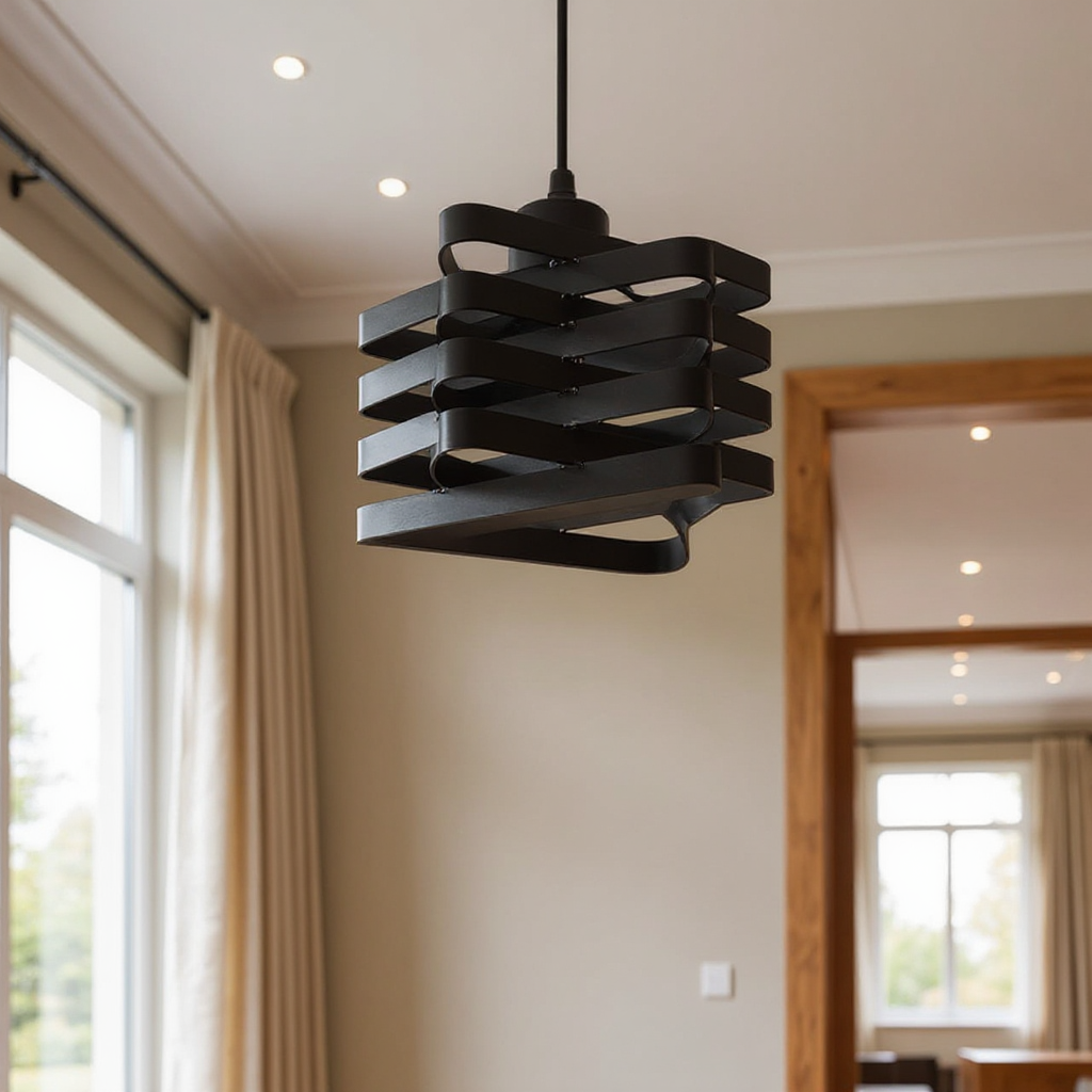 Spiral Allure Pendant Light – Modern Geometric Kitchen Island Dining Room Hanging Fixture