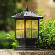 Classic Solar Lantern Pillar Lights for Gate Entrances – Waterproof LED Outdoor Fixtures