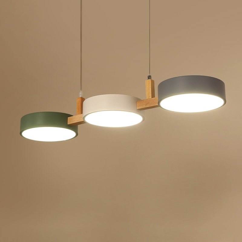 Wood Frame Triple Pendant Light – Modern LED Ceiling Fixture