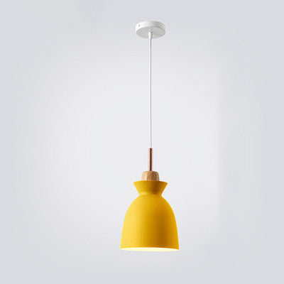 Scandinavian Wood Accent Pendant Light – Modern Minimalist LED Ceiling Fixture