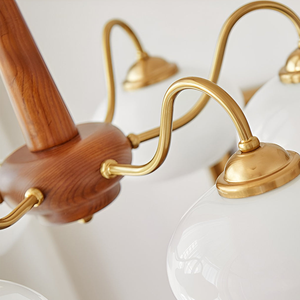Meadow Globe Chandelier – LED Mid-Century Inspired Glass Ceiling Light Fixture