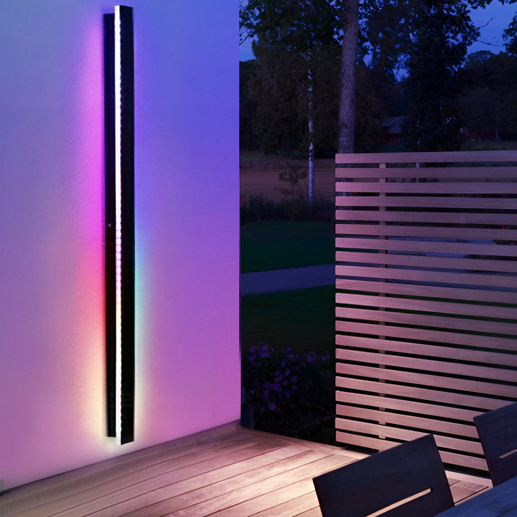 Modern LED Outdoor Wall Light – Long Vertical Strip Fixture