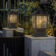 Classic Solar Lantern Pillar Lights for Gate Entrances – Waterproof LED Outdoor Fixtures