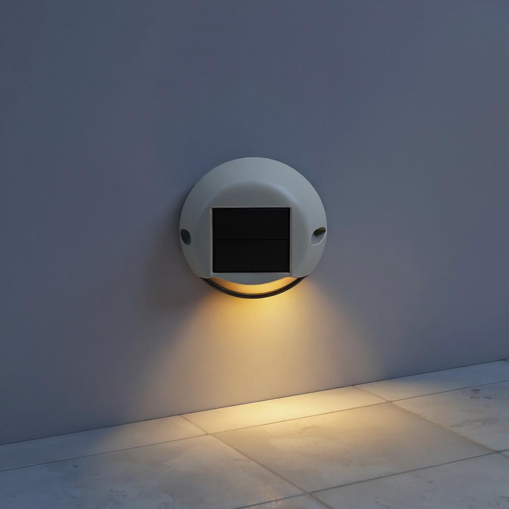 Circular Solar Step Wall Lights for Stairs and Pathways – Waterproof LED Outdoor Landscape Fixtures