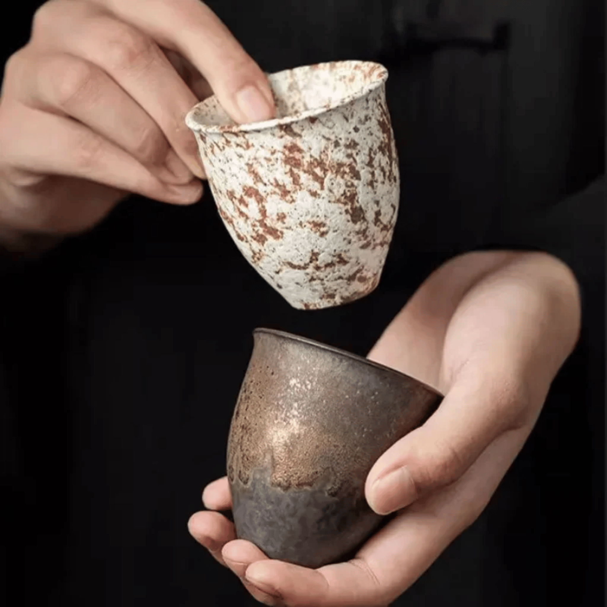 Terramor Ceramic Cup Set – Handmade Stoneware Coffee Tea Cups Rustic Kitchen Drinkware Artisan