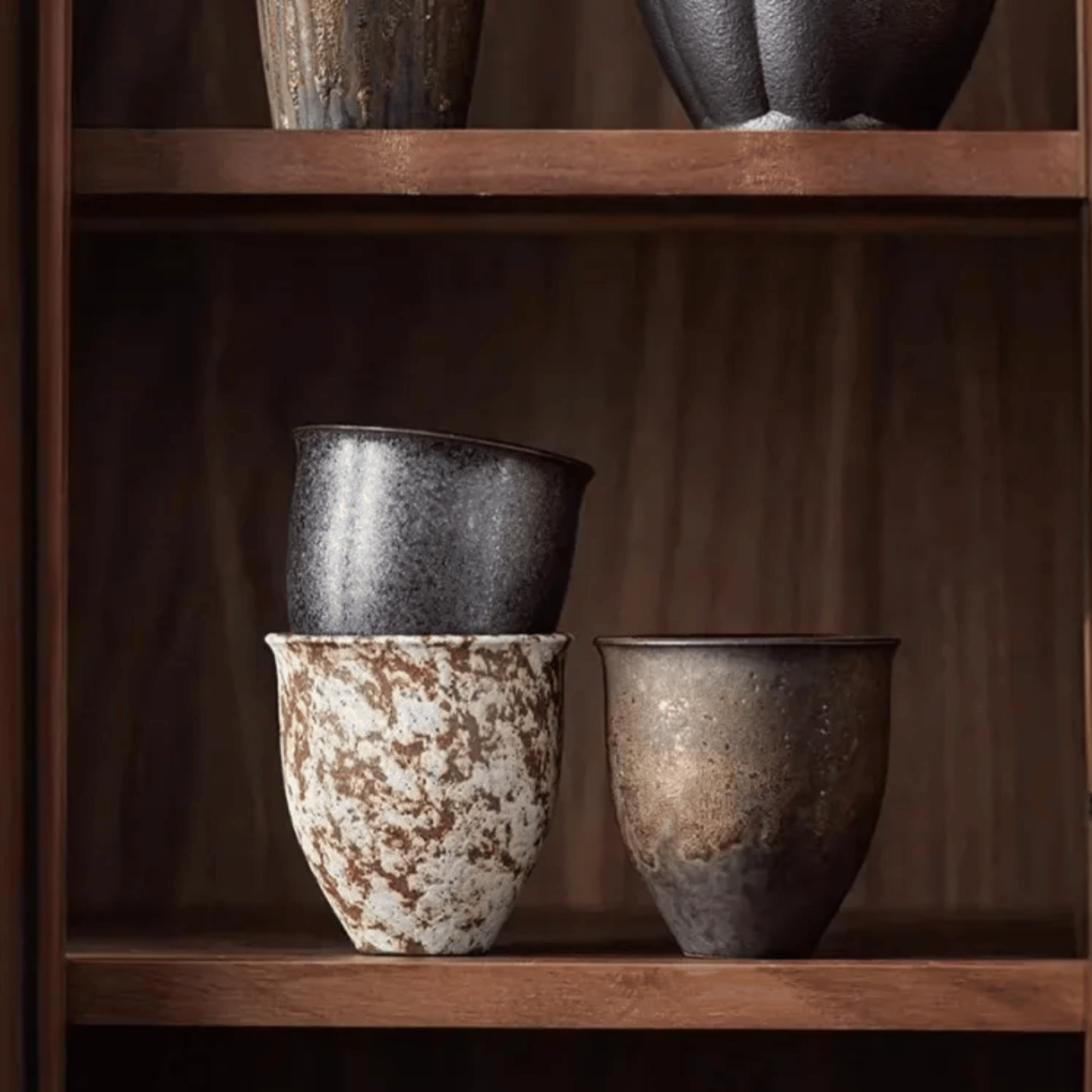 Terramor Ceramic Cup Set – Handmade Stoneware Coffee Tea Cups Rustic Kitchen Drinkware Artisan