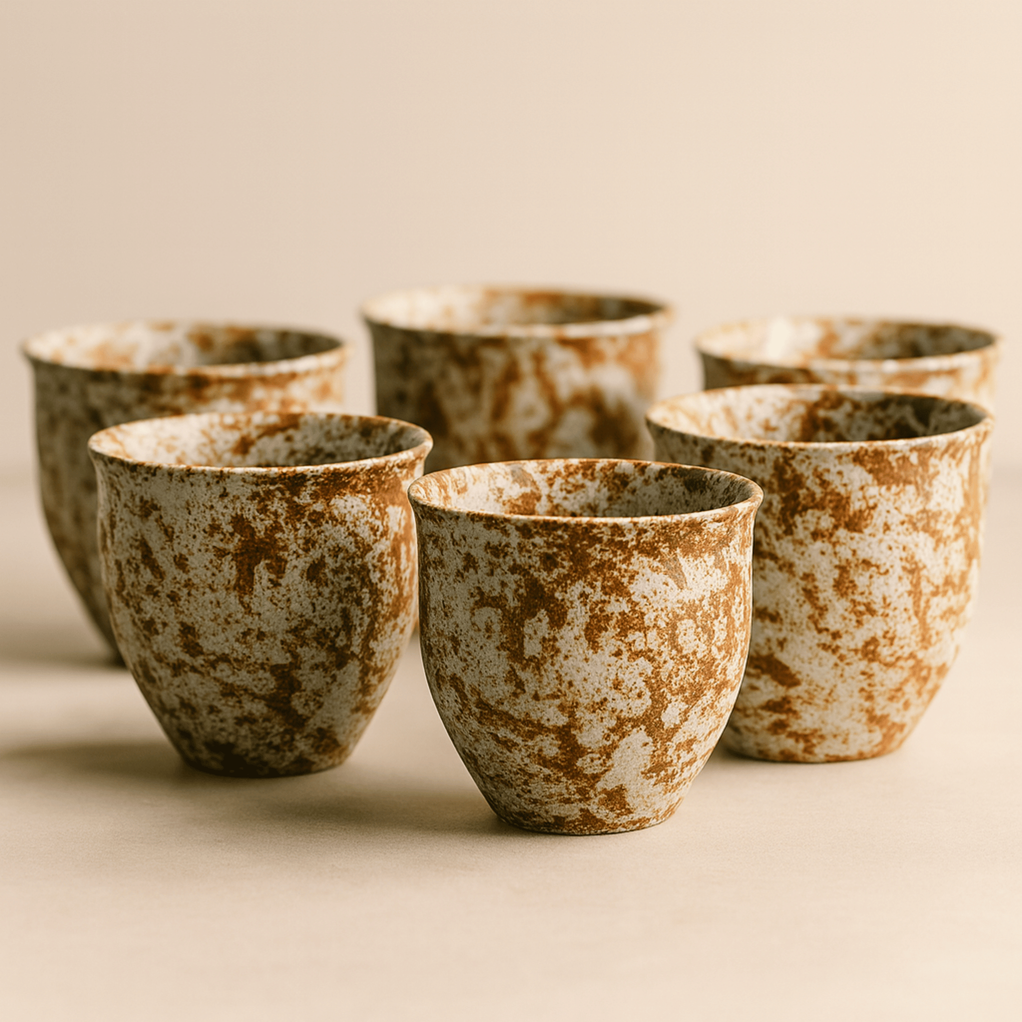 Terramor Ceramic Cup Set – Handmade Stoneware Coffee Tea Cups Rustic Kitchen Drinkware Artisan