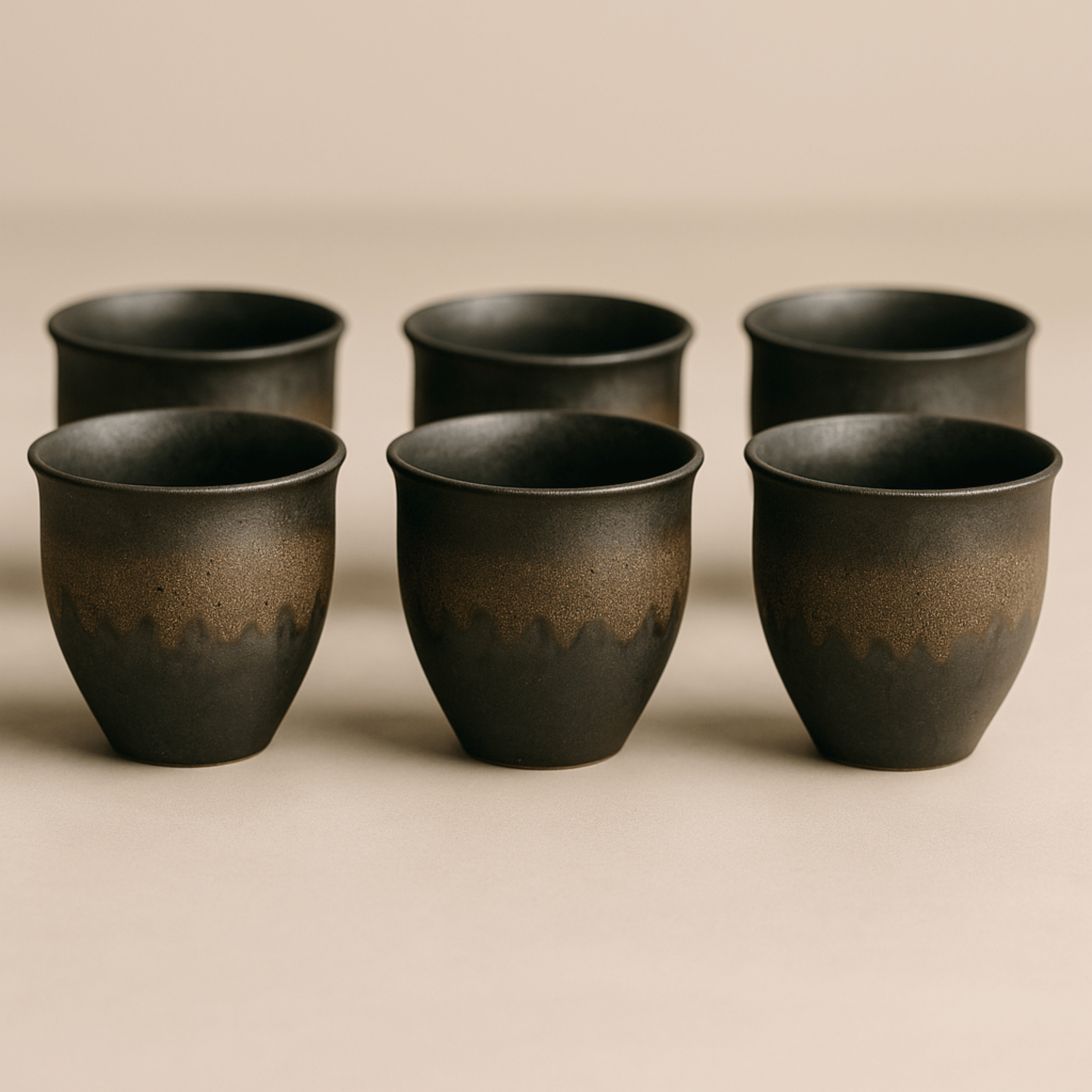 Terramor Ceramic Cup Set – Handmade Stoneware Coffee Tea Cups Rustic Kitchen Drinkware Artisan