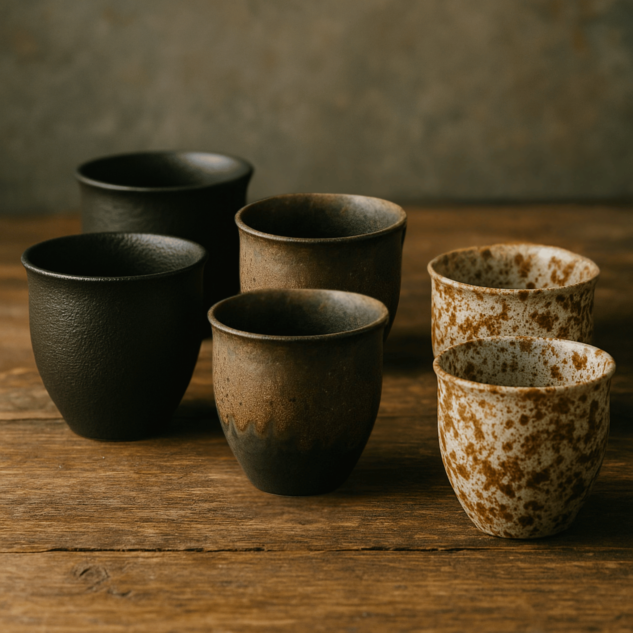 Terramor Ceramic Cup Set – Handmade Stoneware Coffee Tea Cups Rustic Kitchen Drinkware Artisan