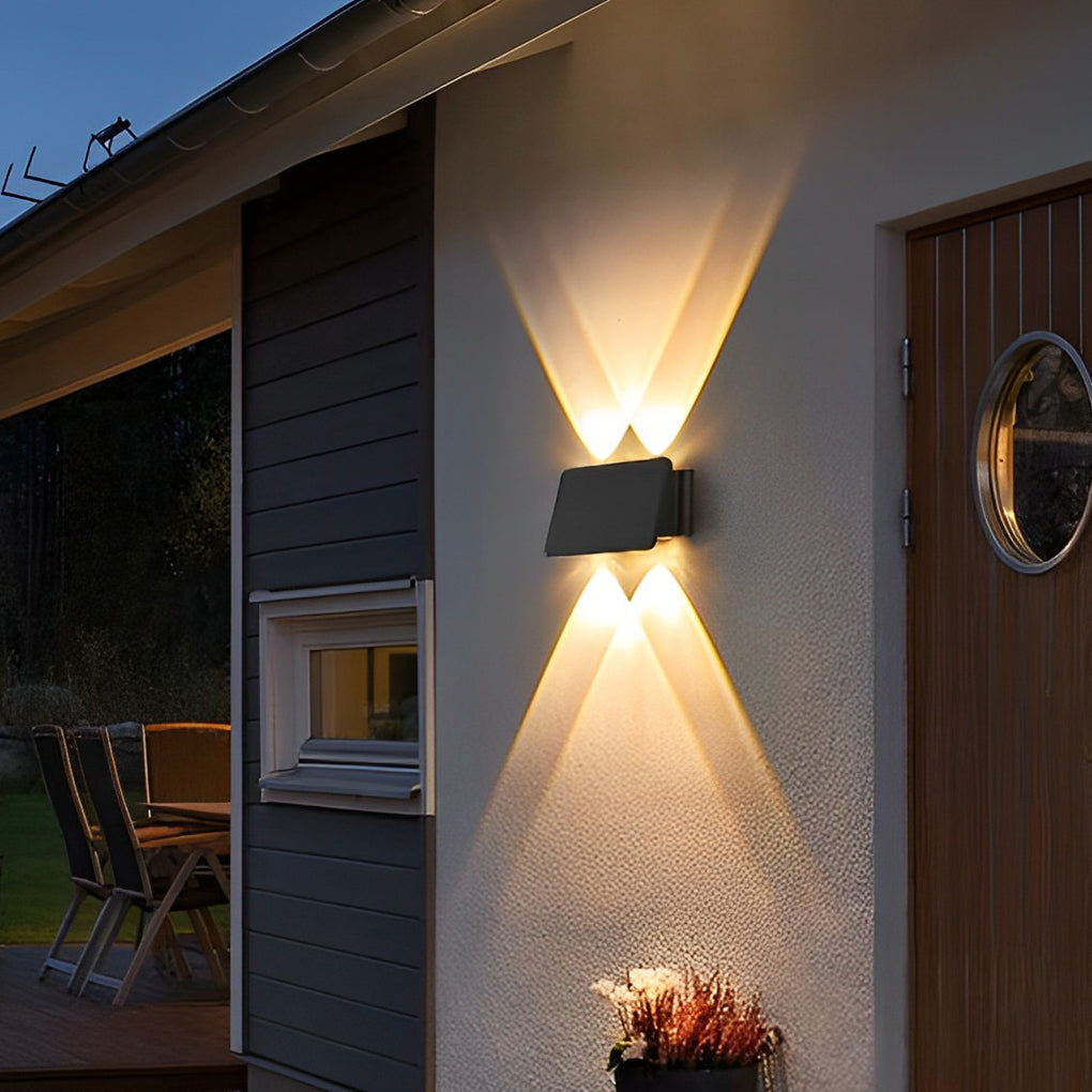 Adjustable Solar LED Outdoor Wall Light – Waterproof Up Down Exterior Fixture