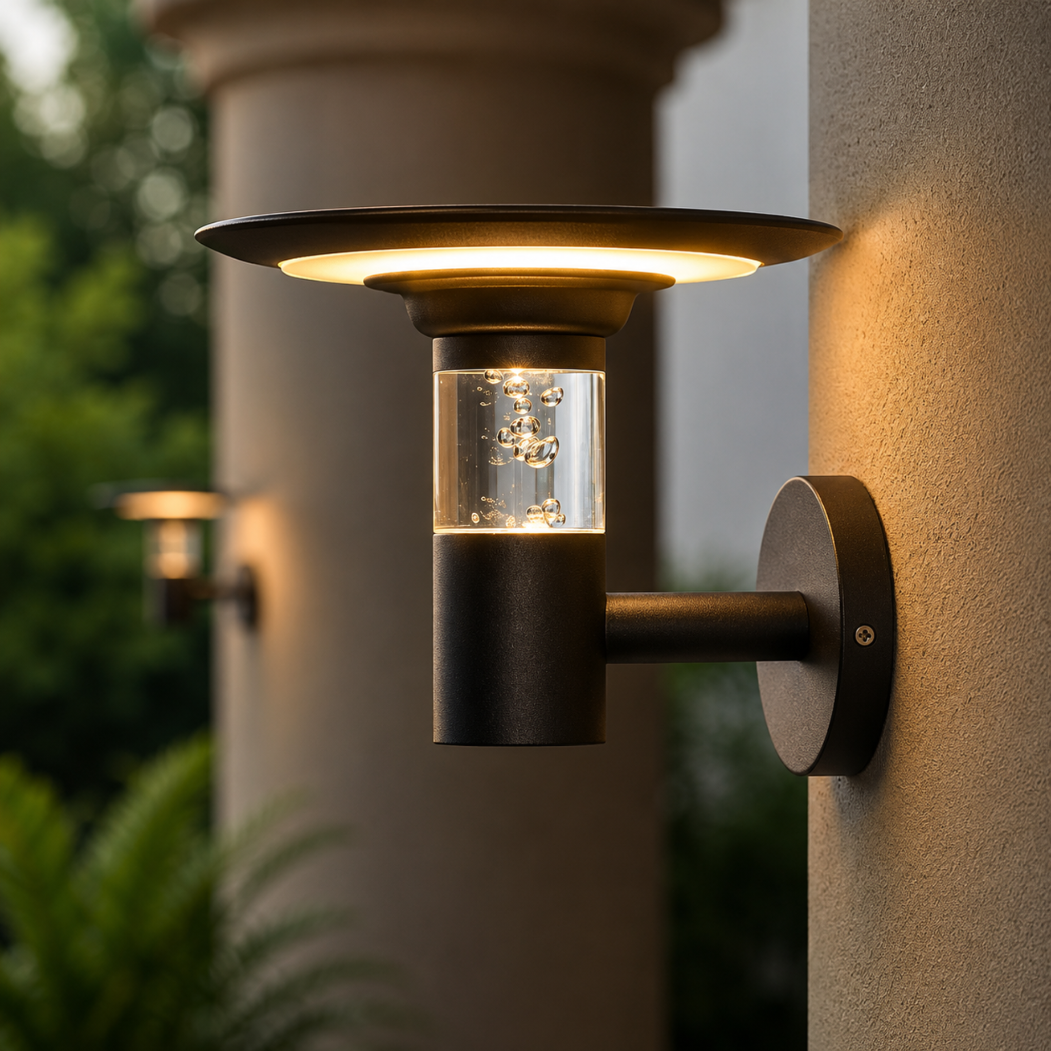 Eclara Solar Wall Sconce – Outdoor Wall Light Patio LED Black Modern Decorative Lighting