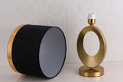 Gold Oval Frame Table Lamp – Modern Luxury Bedside Light