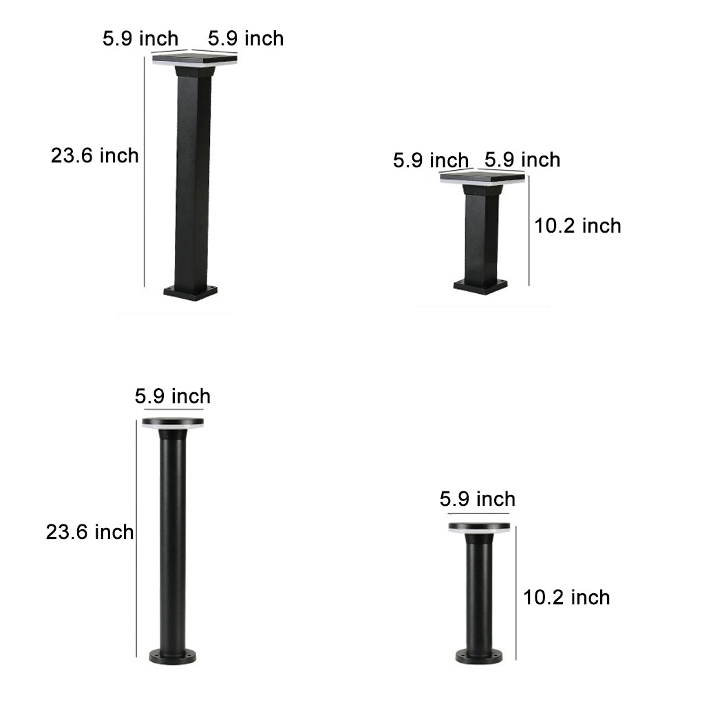 Circular Square Halo Pathway Lights – Waterproof LED Landscape Bollard Lamps