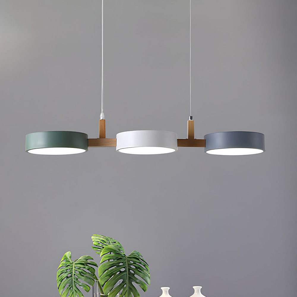 Wood Frame Triple Pendant Light – Modern LED Ceiling Fixture
