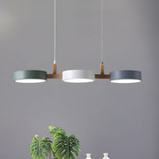 Wood Frame Triple Pendant Light – Modern LED Ceiling Fixture