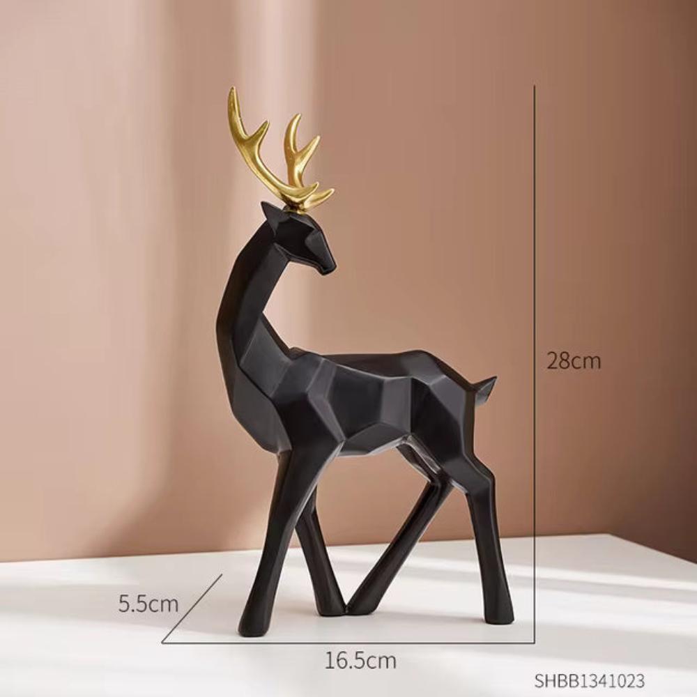 Cervano Geometric Deer Figurine Set – Modern Decorative Sculpture Living Room Bedroom Table Decor