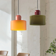 Glass Cylinder Pendant Light – Modern Colourful Hanging Fixture