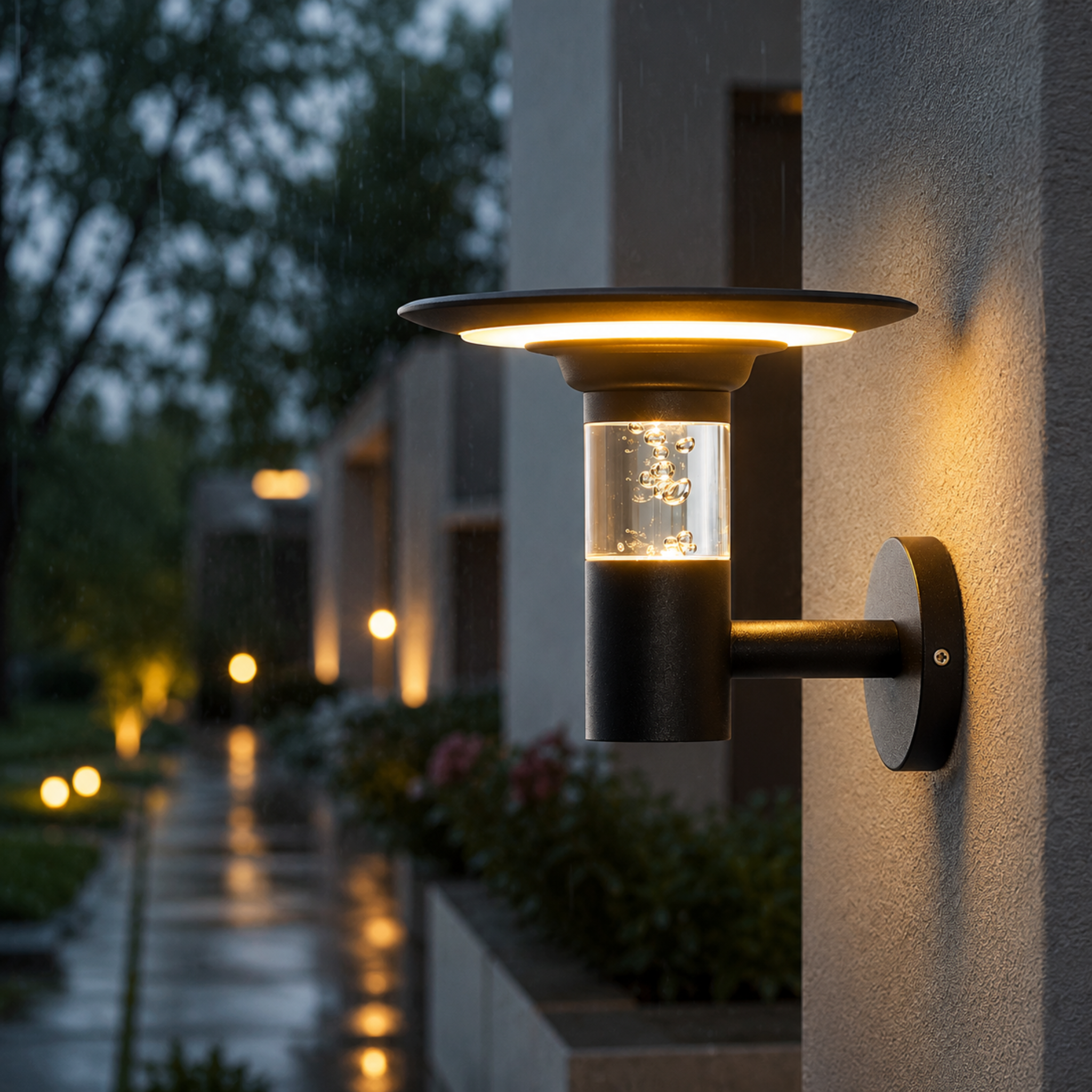 Eclara Solar Wall Sconce – Outdoor Wall Light Patio LED Black Modern Decorative Lighting